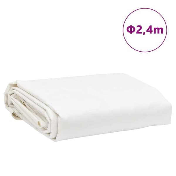 vidaXL Presenning vit Ø 2,4 m 650 g/m²