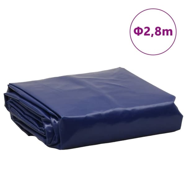 vidaXL Presenning blå Ø 2,8 m 650 g/m²