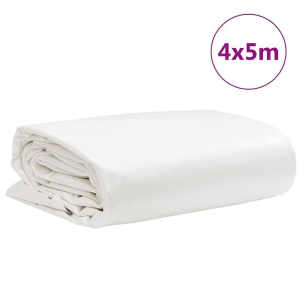 vidaXL presenning 4x5 m 650 g/m² hvid