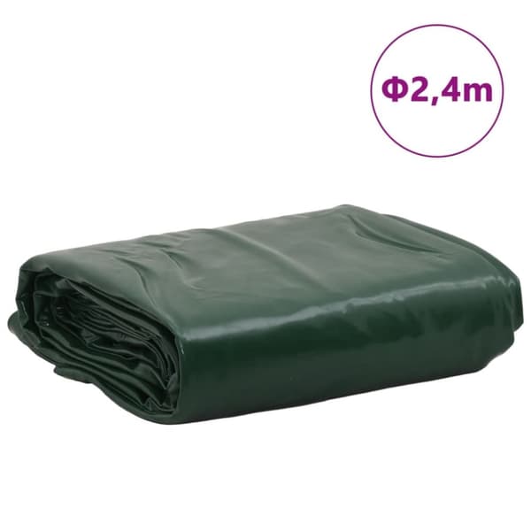 vidaXL presenning Ø 2,4 m 650 g/m² grøn