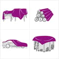 Miniatyrbild 8 av 9: vidaXL Presenning vit 5x7 m 650 g/m²