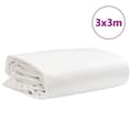 Miniatyrbild 9 av 9: vidaXL Presenning vit 3x3 m 650 g/m²