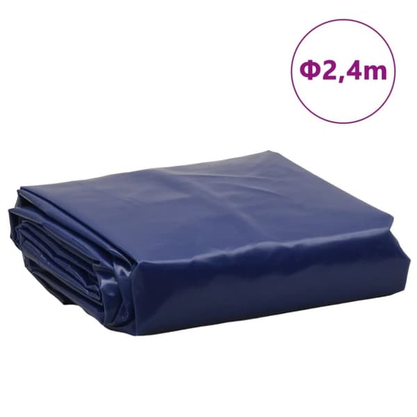 vidaXL presenning Ø 2,4 m 650 g/m² blå