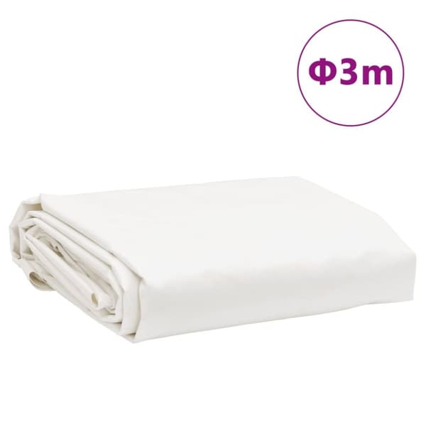 vidaXL presenning Ø 3 m 650 g/m² blå