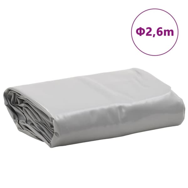 vidaXL presenning Ø 2,6 m 650 g/m² grå