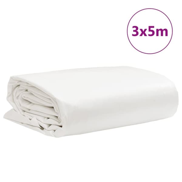 vidaXL presenning 3x5 m 650 g/m² hvid