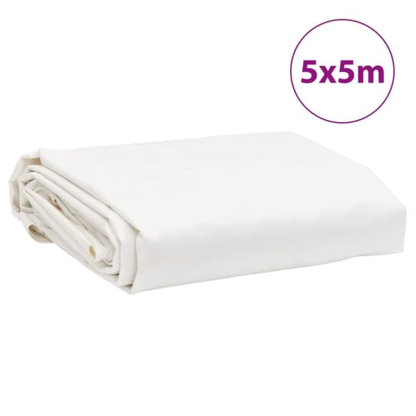 vidaXL Pressu valkoinen 5x5 m 650 g/m² -  Pressut