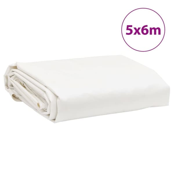 vidaXL Pressu valkoinen 5x6 m 650 g/m² -  Pressut