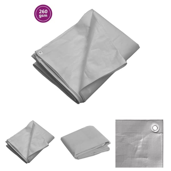 The Living Store presenning 4x8 m 260 g/m² HDPE grå - Presenninger