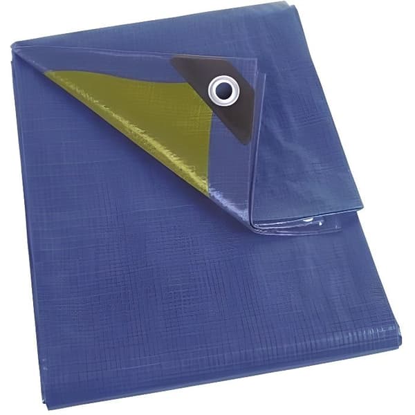 Presenning - blå/khaki - resistent - 3 x 6 m
