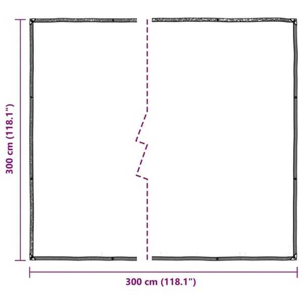 vidaXL Klar presenning med maljer 3x3 m polyetylen