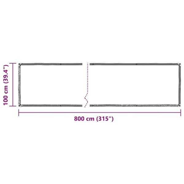 vidaXL klar presenning med øjer 1x8 m polyethylen