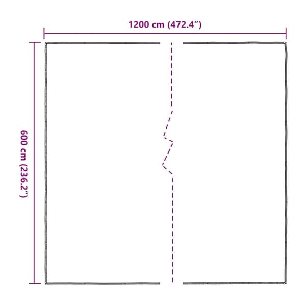 vidaXL Klar presenning med maljer 6x12 m polyetylen
