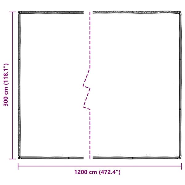 vidaXL klar presenning med øjer 3x12 m polyethylen