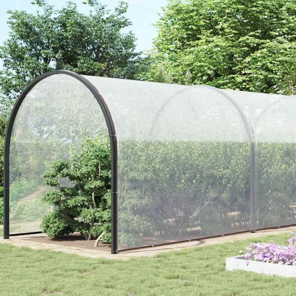 vidaXL Klar presenning med maljer 10x10 m polyetylen