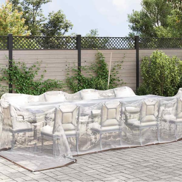 Klar presenning med öljetter 5x8 m polyeten