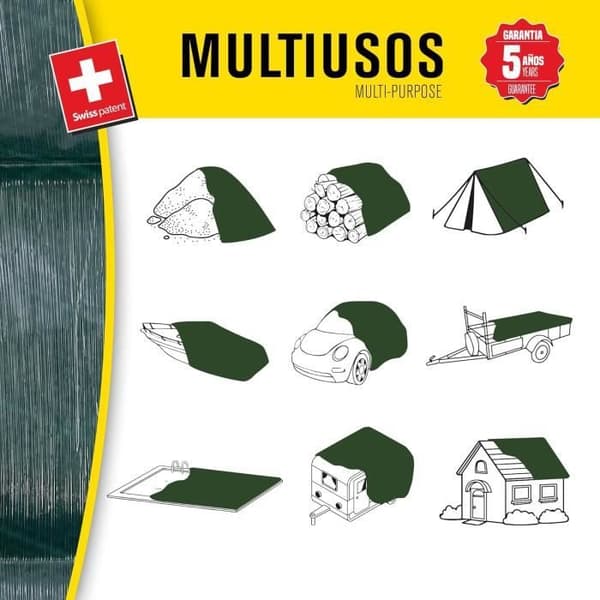 BIKAIN Vattentätt utomhustäck 8x12m 90 gm2 Grön Total Extra Stark Skydd