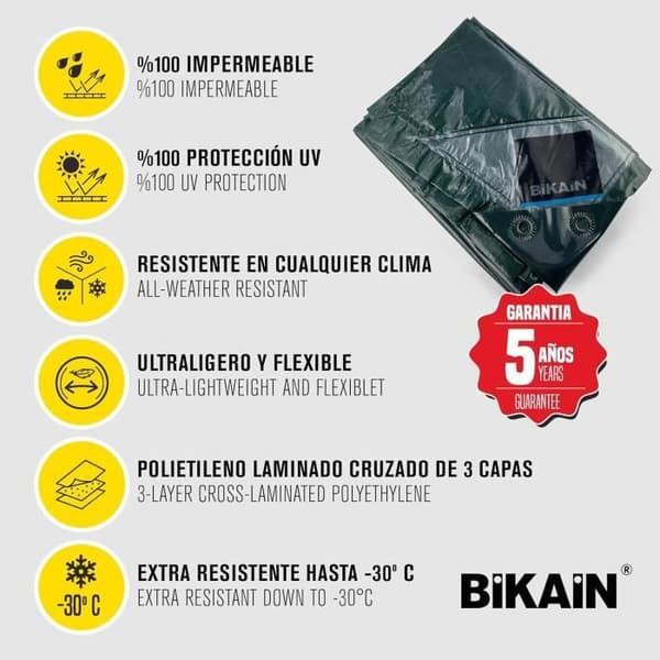 BIKAIN Vattentätt utomhustäck 8x12m 90 gm2 Grön Total Extra Stark Skydd