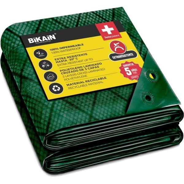 BIKAIN Vattentätt utomhustäck 8x12m 90 gm2 Grön Total Extra Stark Skydd