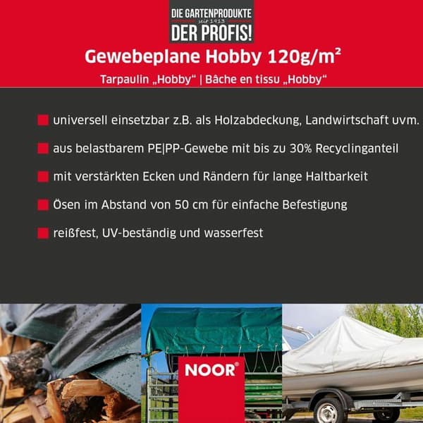 Geotextil - bachel Noor - 0430202FXXGR - Bädd, 120g/m, 2.00x 2.00m, färg: grön, PP/PE