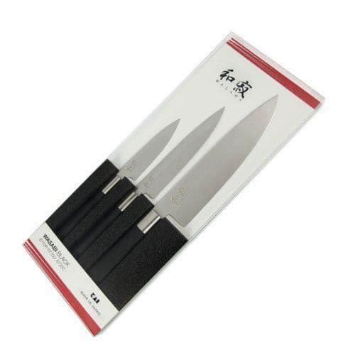 Set med 3 knivar - svart - wasabi - Kai