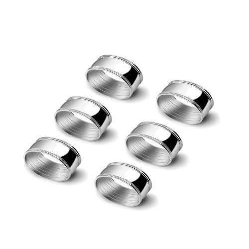 Zilverstad 6734600 Set med 6 ovala servettringar, Silver