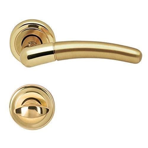 Alpertec Betty-R dörrhandtag i satinpolerad mässing för Badtüren R från haeusler-shop dörrhandtag för WC - 329605