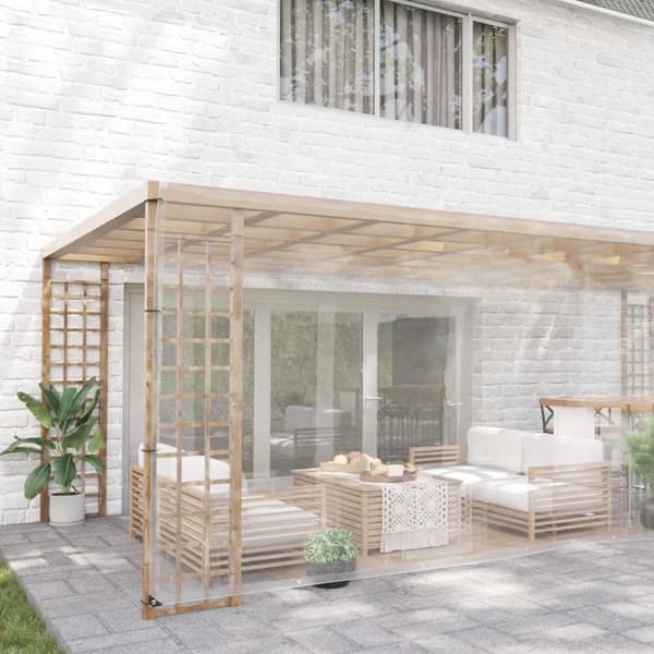 Klar presenning med öljetter 5x8 m PVC