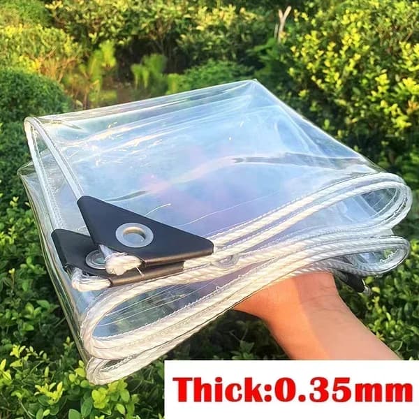 Transparent PVC Presenning, 0,35 mm Tykkelse, Normale Øjer,2x4m, 0.35mmNormaleØjer