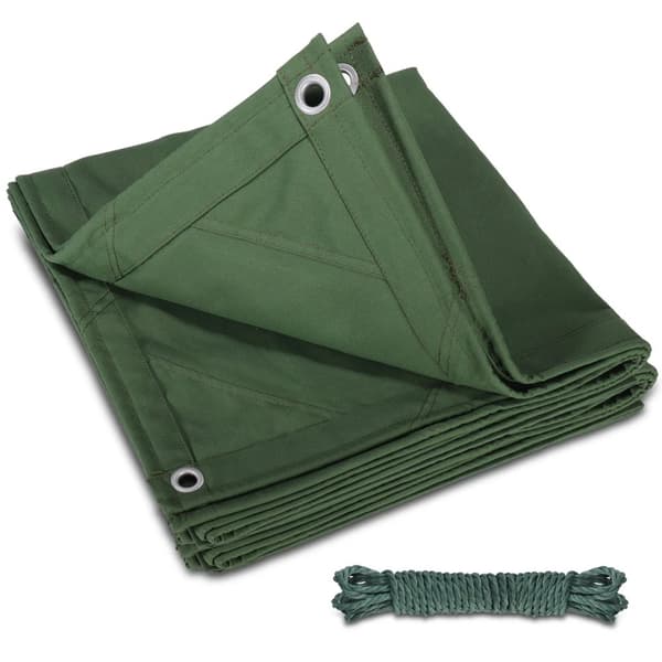 Canvas Tarp, Heavy-Duty Bygning, Rustfrie Øjer,2x3m, grøn