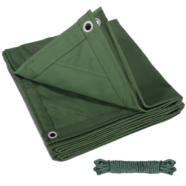 Canvas Tarp, Heavy-Duty Bygning, Rustfrie Øjer,2x3m, grøn