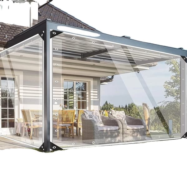 PVC-kangas, läpinäkyvä vedenpitävä kangas, koko 3x5m,Läpinäkyvä