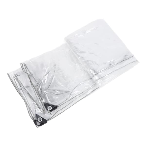 PVC Tarp Täckning, Regnproof Design, Transparent för Solljus, Lätt Att Sätta Upp med Rep