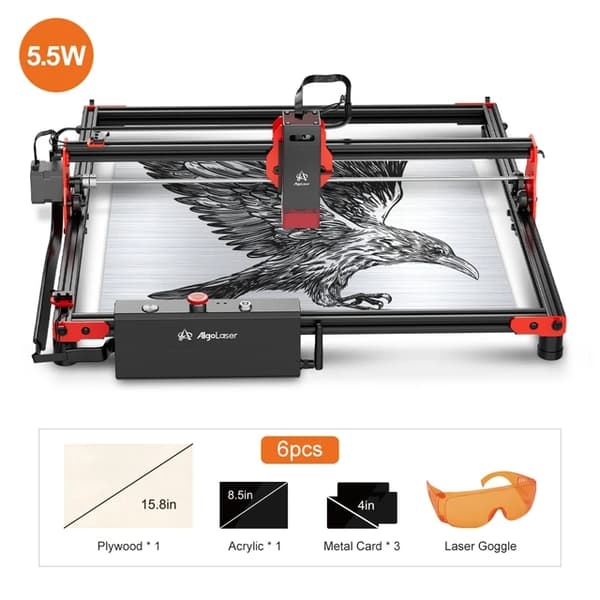 Lasergravørskærer, 40*40cm Bordstørrelse, Træ Metal CNC-maskine, DIY KIT 55W