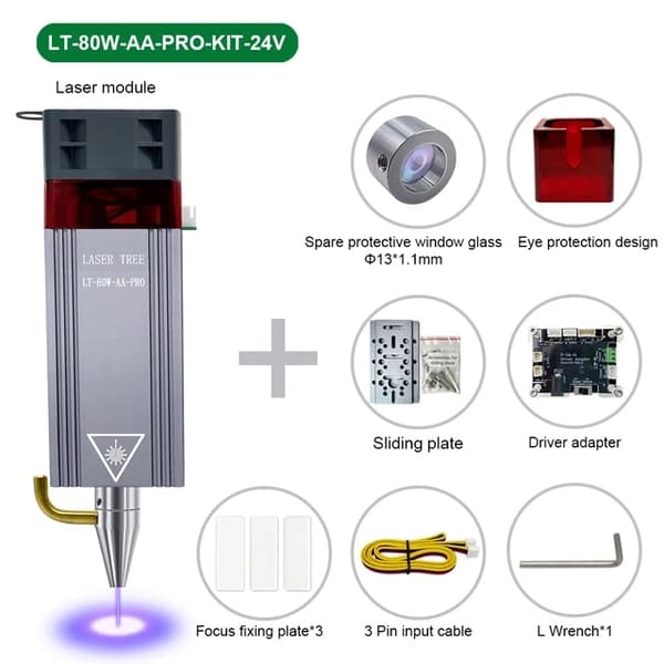 Laserimoduuli, ilmavalmistus, kaiverruspää, LT-40W-AA-12V