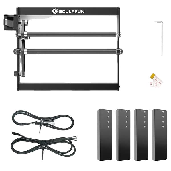 Laser Rotationsrulle, 360 Grad Rotation, Justerbar Akselafstand,SCULPFUN Laser Rotary Roller