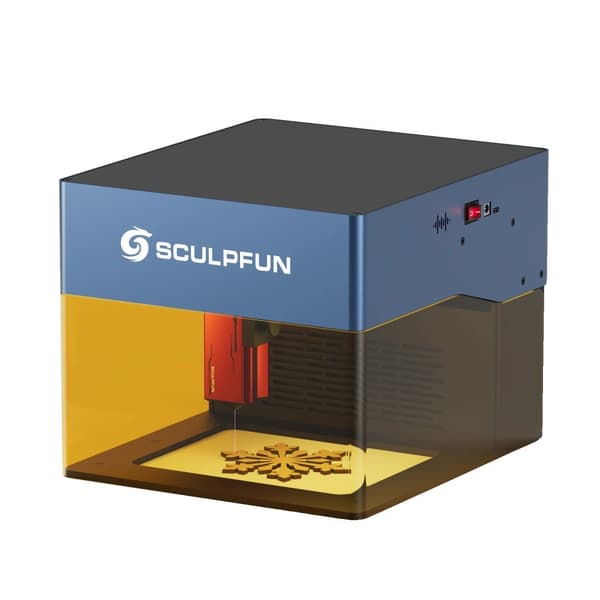 Sculpfun iCube Pro Laserkaiverrin, 5W Ultra-Hieno Laseri, 130x130mm Kaiverrusalue,kuvan mukaisesti