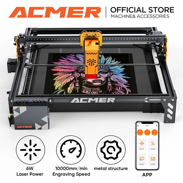 Lasergraver, 6W effekt, 10000mm/min hastighed,P1 S PRO