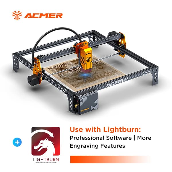 ACMER Lasergraver, 48W Effekt, 10000 mm/min Hastighed,EU STIK, P1SPro og Lightburn