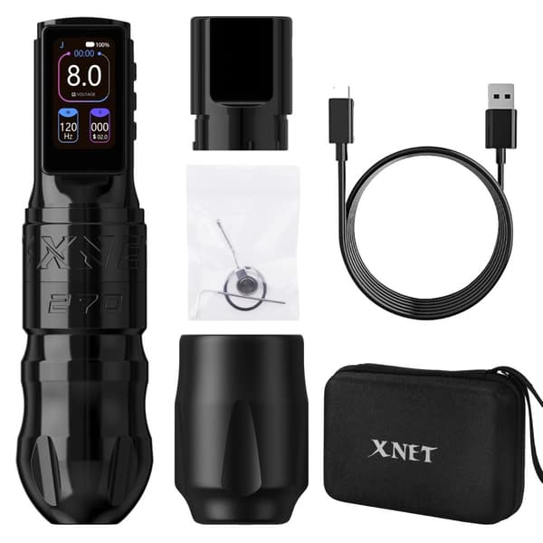 XNET-tatuointikone, korkean väännön harjaton moottori, 2400mAh akku,Musta yksi akku