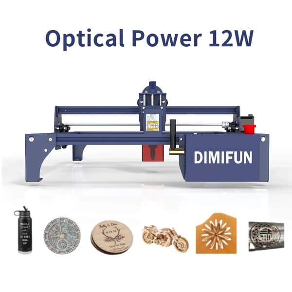 Lasergraver, 330 x 330 mm graveringområde, 12000 mm/min hastighed,Optisk Effekt 12W