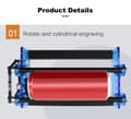 Miniatyrbillede 3 af 4: Rotary Gravering Modul, Justerbare Hastighedsindstillinger, Høj Friktion Stabilitet, Bred Softwarekompatibilitet