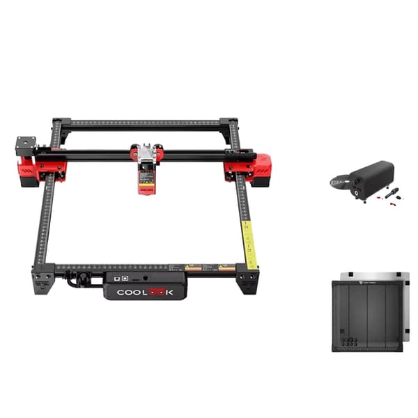 COOLOOK Lasergravyrmaskin, 300 * 300 mm gravyrområde, 5,5 W lasereffekt,EU-kontakt, kit 4