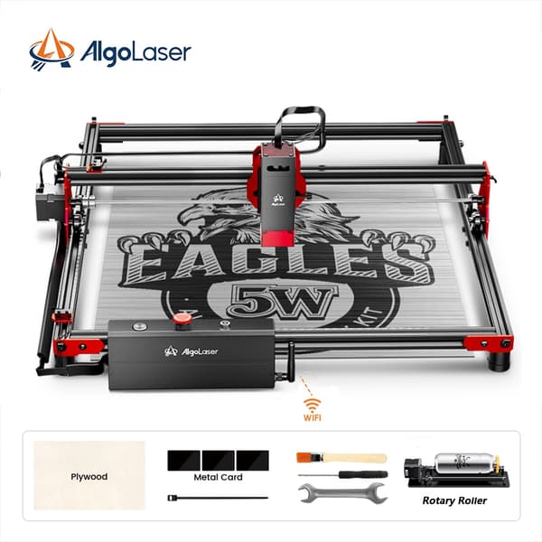AlgoLaser DIY-lasertulostin, 400 mm x 400 mm kaiverrusalue, korkea tarkkuus 12,5 um,TEE ITSE -SARJA 5W