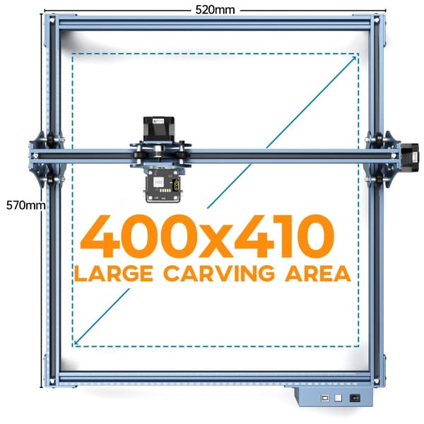 Laserkaiverrinleikkuri, 10W Tehokas Diodi, 400x410mm Kaiverrusalue, Nopea Tarkennussuunnittelu