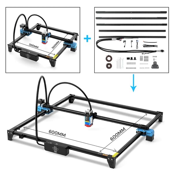 Laserkaiverruskone, 600 x 600 mm työalue, tarkkuus 0,1 mm,TTS-55Pro 40W, EU, Sarja 1