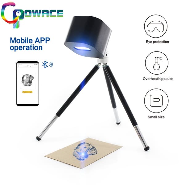 Mini Laser Gravør, 1.6W Laser Effekt, Trådløs Bluetooth Kontrol