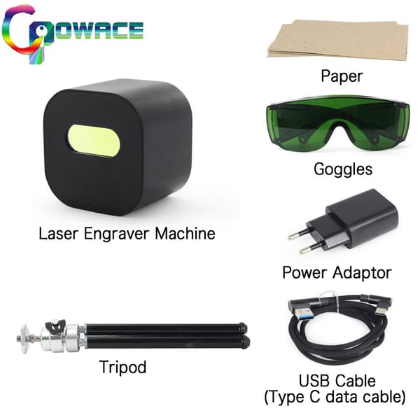 Mini Laser Gravør, 1.6W Laser Effekt, Trådløs Bluetooth Kontrol