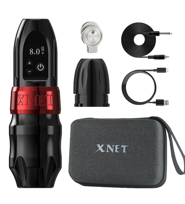 XNET Titan Langaton Tatuointikone, Ydintön Moottori, Säädettävä Jännite,KIT 1-Punainen 42mm