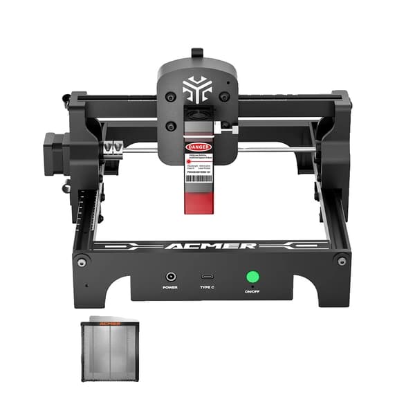 Mini bærbar lasergravemaskine, 130*130mm gravering område, 10000mm/min gravering hastighed, 2000mW/3000mW laser effekt,EU STIK, 2W, Kombination 1